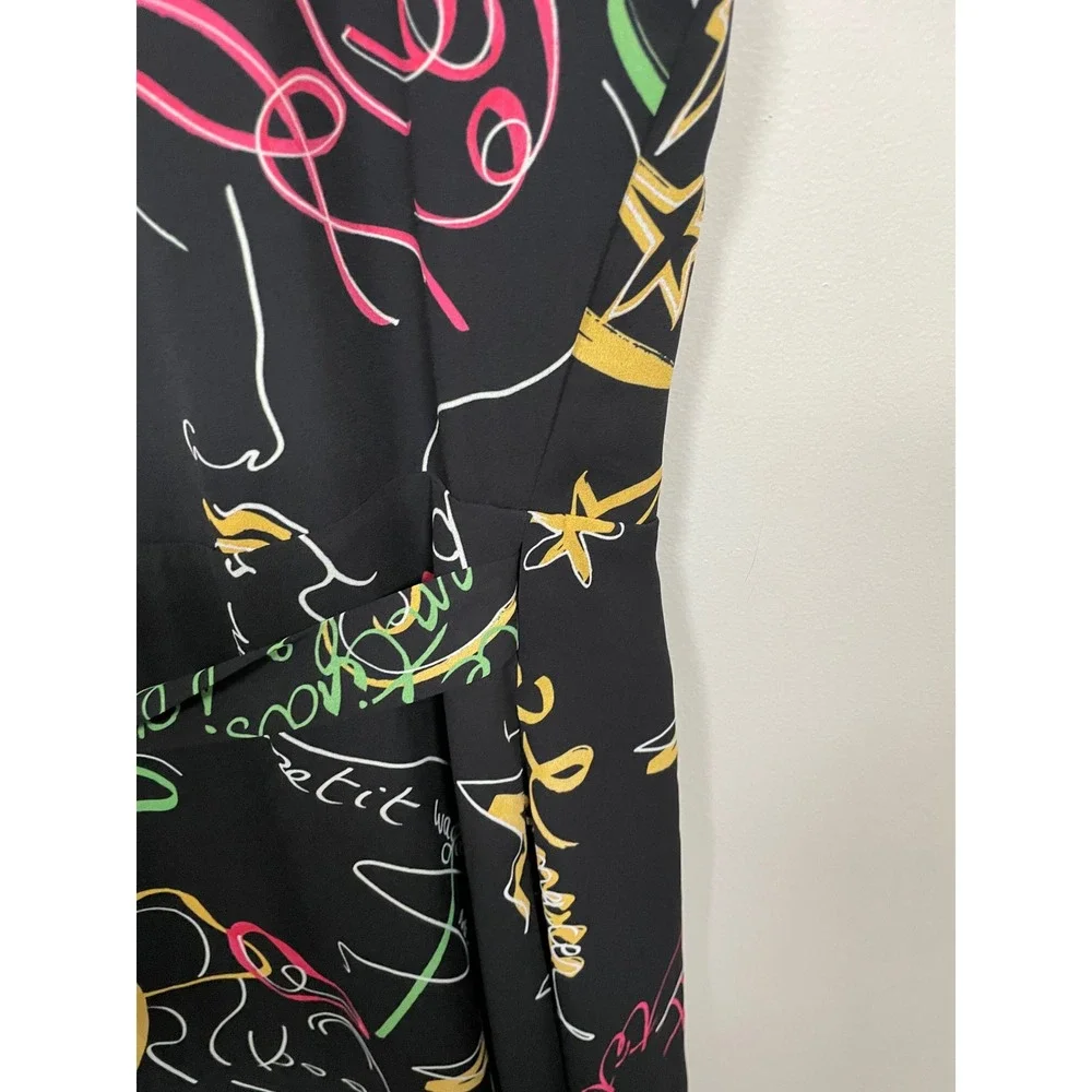 Aritzia Babaton Wallace Split Wrap Midi Dress in Doodle Print Size Small - Picture 9 of 12